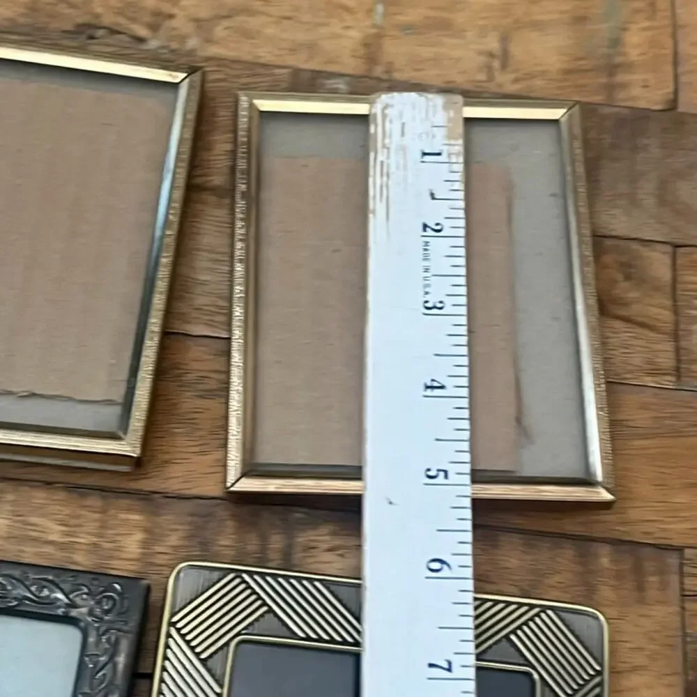 Set of 4 Mixed Silver Plated Picture Frames Ornate & Geometric Patterns
